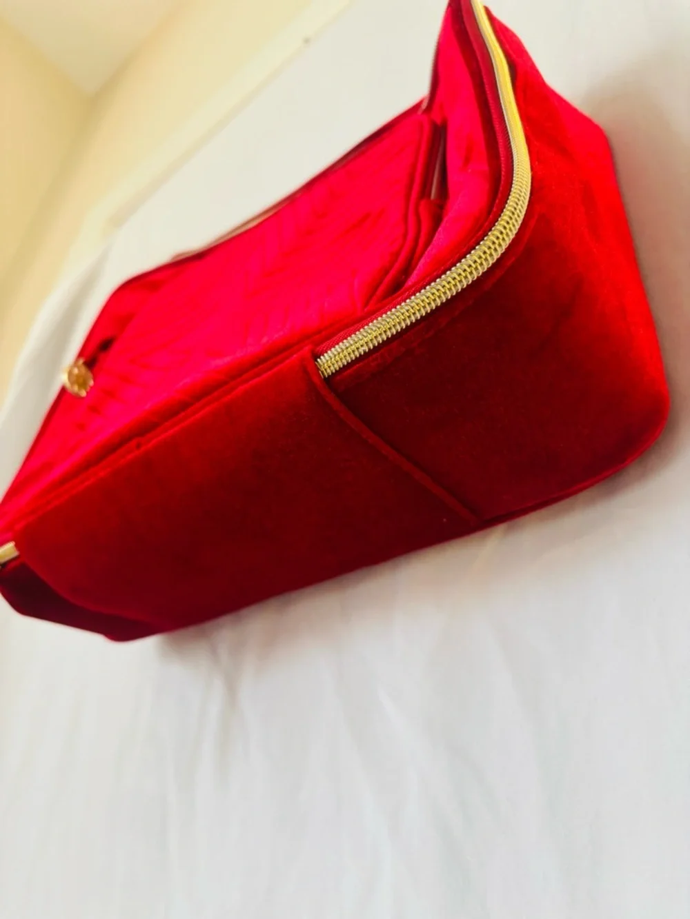 Wonder Woman inspired Red Stars Quilted Estée Lauder travel Bag